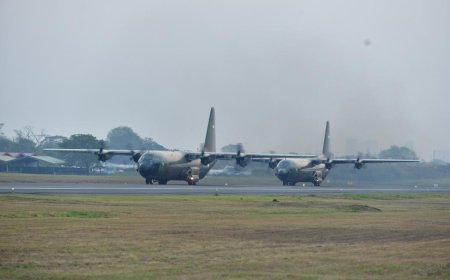 Tuntaskan Misi Kemanusiaan Untuk Palestina, Flight Hercules TNI AU Landing Di Halim