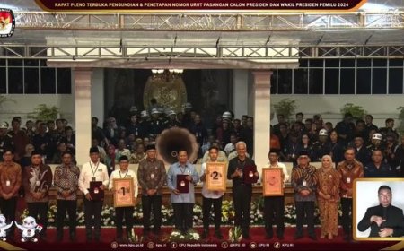 KPU Tetapkan Nomor Urut Capres-Cawapres Pemilu 2024