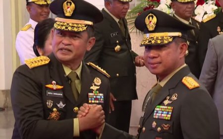Panglima TNI Jenderal TNI Agus Subiyanto Menjadi Saksi Pelantikan Kasad