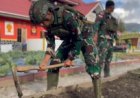 Satgas Yonif 509 Kostrad Tanam Sayur dan Tabur Benih Ikan Lele Di Papua