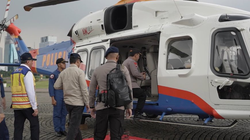 Tinjau Kesiapan Arus Mudik, Kapolri & Menko Polhukam Naik Heli