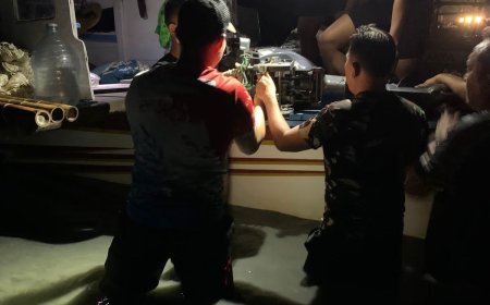 TNI AL Tangkap Kapal Pengebom Ikan Di Pulau Deli