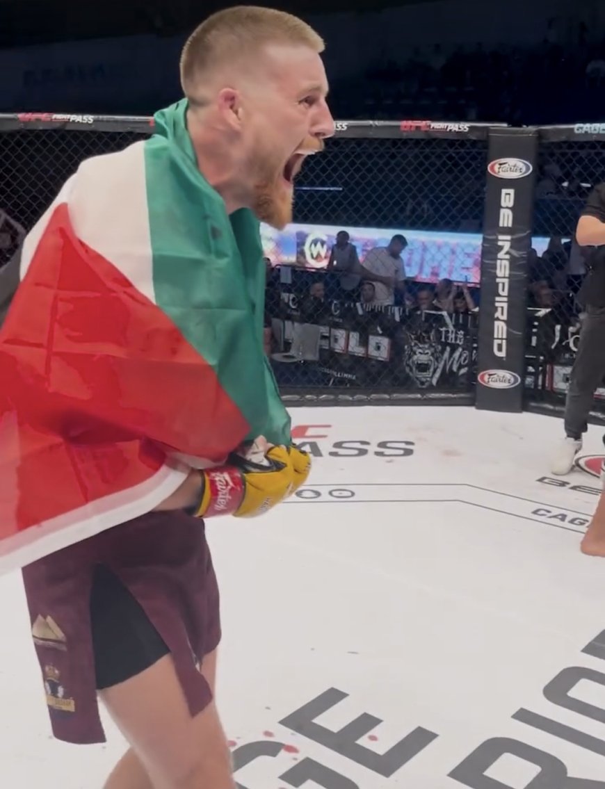 Petarung MMA Irlandia Teriakkan “Free Palestine” Usai Kalahkan Petarung Israel di Cage Warriors 189
