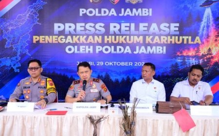 Polda Jambi Ungkap 19 Kasus Karhutla, 16 Tersangka dan 112 Hektare Lebih Lahan Terbakar