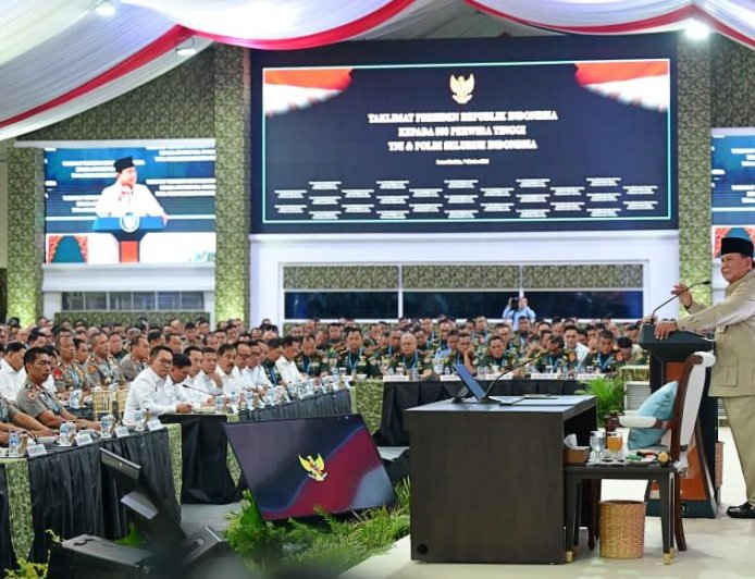 Prabowo Sampaikan Taklimat kepada 800 Perwira Tinggi TNI-Polri