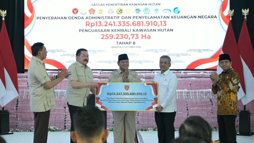 Prabowo Saksikan Penyelamatan Kekayaan Negara Rp13,24 Triliun dan 259 Ribu Hektare Kawasan Hutan kepada Negara